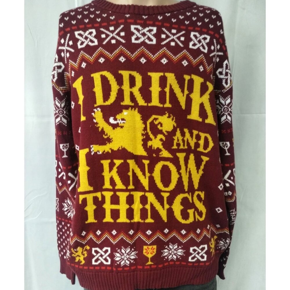 Game Of Thrones Men's Burgundy Sweater/Pullover SzXL SKU3867